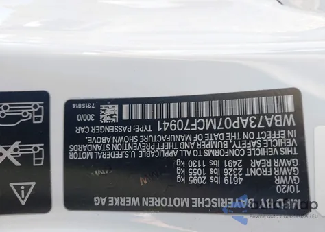 2021 BMW 430I xDrive из США, поврежденный, VIN WBA73AP07MCF70941